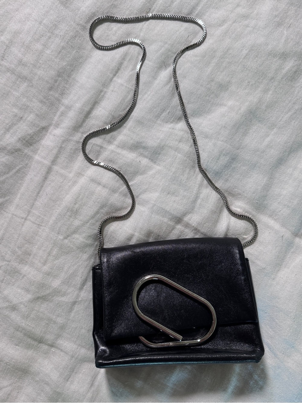3.1 Phillip Lim Paperclip Crossbody Bag Black Silver